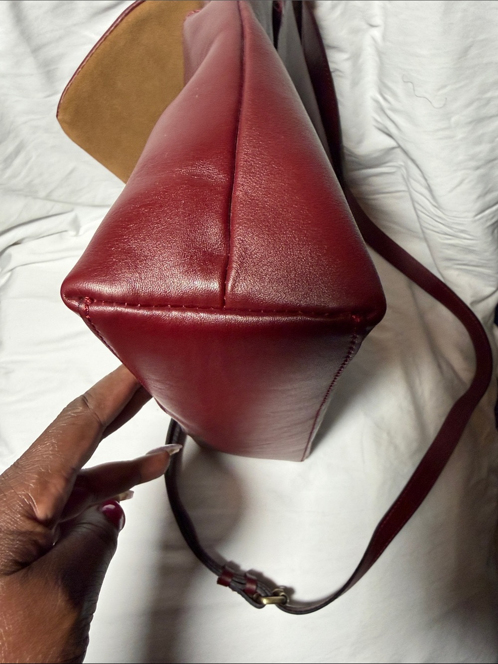 Patricia Nash Burgundy Leather Crossbody Bag - Picture 12 of 14